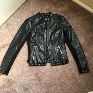 Women’s Express black faux leather jacket XS